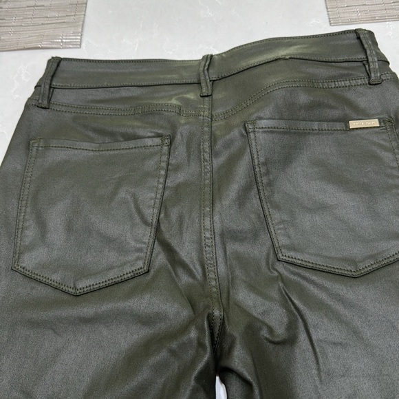 WHBM Size 8 High Rise Coated Skinny Jean Hunter Green - Picture 3 of 8